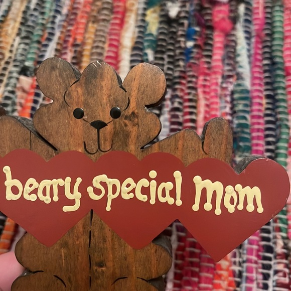 Vintage Hand Painted Mom Teddy Bear Wall Decor - Picture 3 of 4